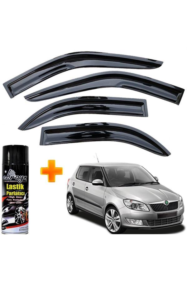 Caraks Skoda Fabia Hb Mügen Cam Rüzgarlığı 2009-2014 Arası 4 Lü Takım +500Ml Lastik Parlatıcı - Image 1