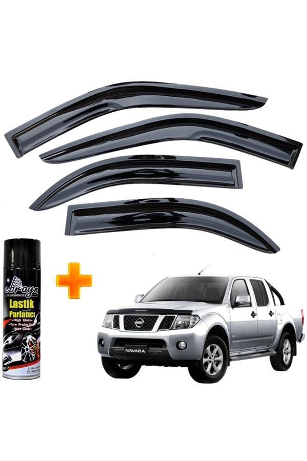 Caraks Nissan Navara Mügen Cam Rüzgarlığı 2006-2013 Arası 4 Lü Takım +500Ml Lastik Parlatıcı - Image 1