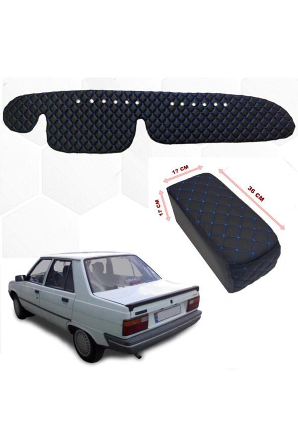 Caraks Renault 9 Broadway Kolçak + Göğüs Halısı Siyah Suni Deri Uyumlu - Image 1