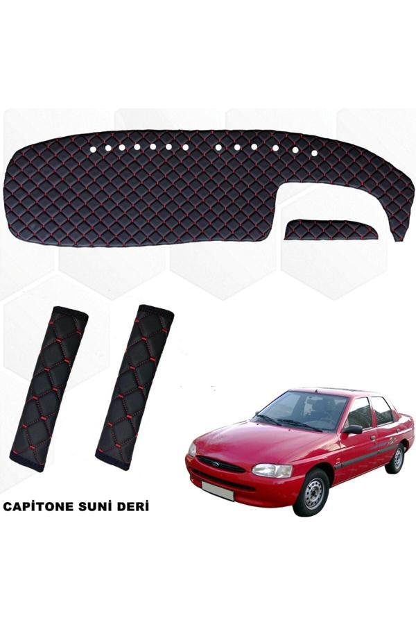 Caraks Escort Uyumlu Göğüs Halısı+Kemer Konforu 1.Kalite Siyah-Kırmızı - Image 1