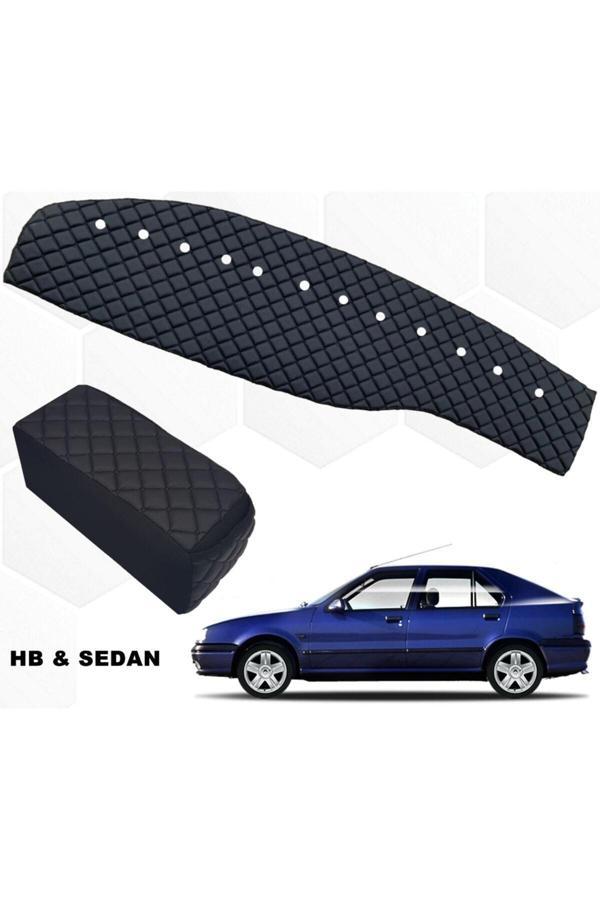 Caraks Renault 19 Uyumlu Europa Göğüs Halısı + Kolçak Capitone Siyah Suni Deri - Image 1