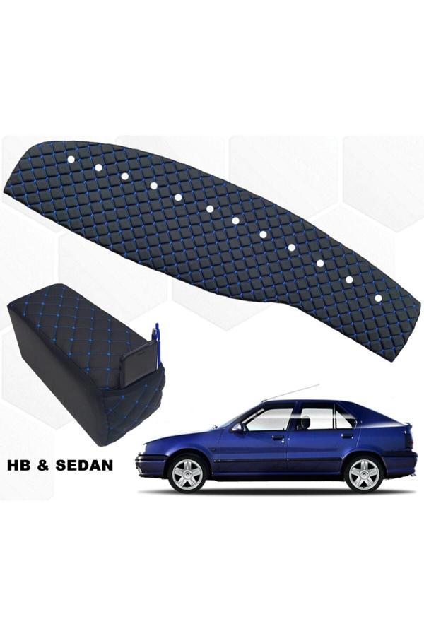 Caraks Renault 19 Europa Göğüs Halısı + Kolçak Capitone Mavi Suni Deri - Image 1