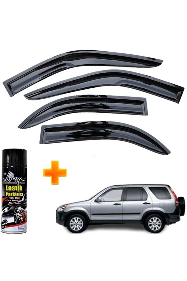 Caraks Honda Crv Mügen Cam Rüzgarlığı 2002-2007 Arası 4 Lü Takım +500Ml Lastik Parlatıcı - Image 1