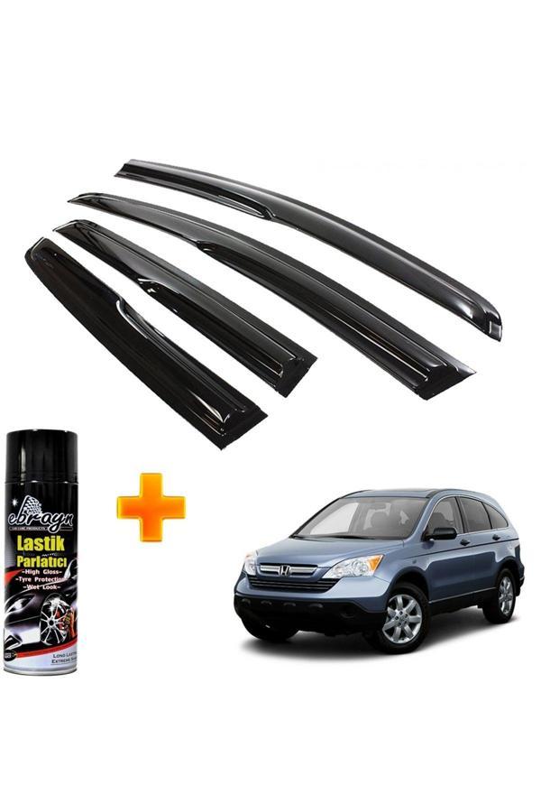 Caraks Honda Crv Mügen Cam Rüzgarlığı 2007-2012 Arası 4 Lü Takım +500Ml Lastik Parlatıcı - Image 1