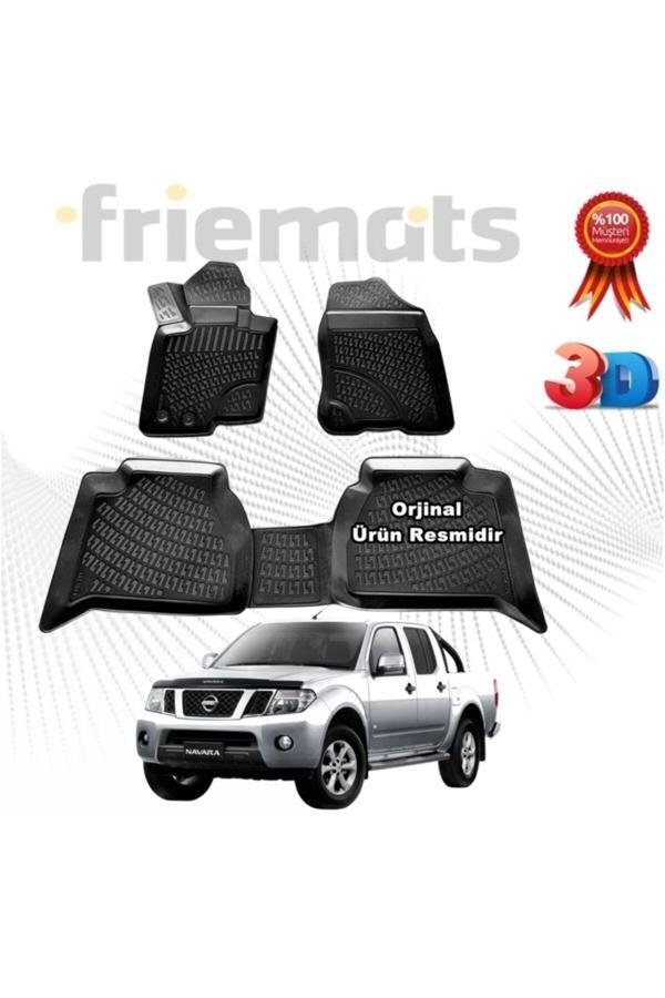 Friemats Nissan Navara 3D Havuzlu Paspas 2006-2012 Arası Siyah 4 Parça - Image 1
