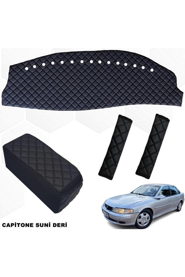 Caraks Opel Vectra B Uzay Kasa Göğüs Halısı+ Kolçak + Kemer Konforu Siyah Uyumlu - Image 1
