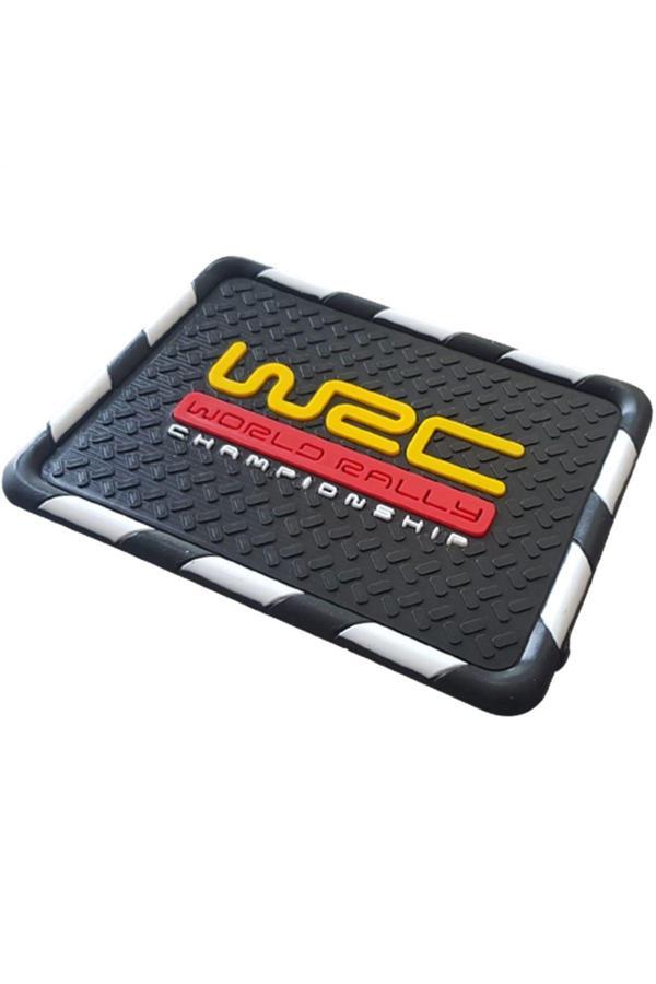 Caraks Kaydırmaz Silikonlu Ped Araç Göğüs Torpido Ev Ofis Çok Amaçlı Wrc Damalı Desen 18 Cm X 13,5Cm - Image 1