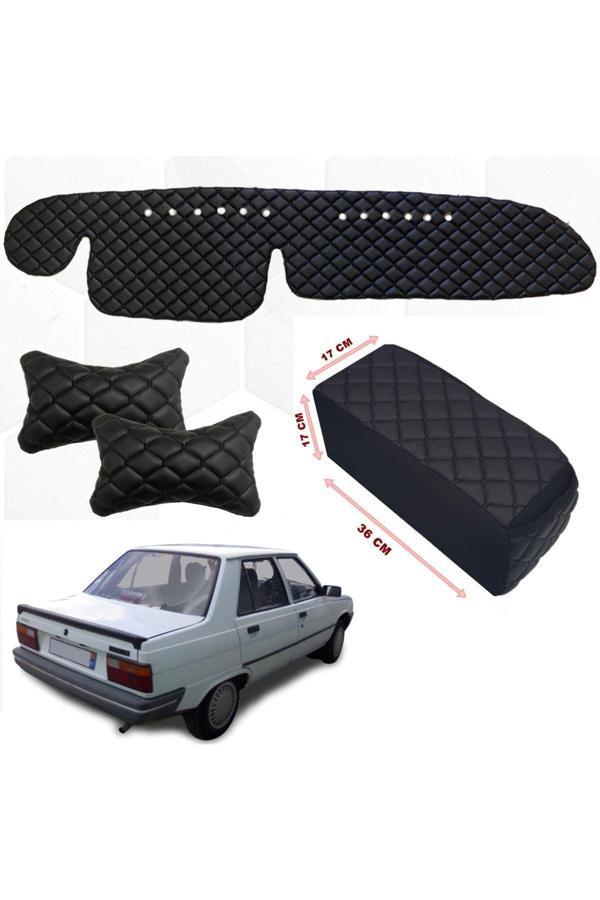 Caraks Renault 9 Fairway Kolçak + Boyunluk + Göğüs Halısı Siyah - Image 1