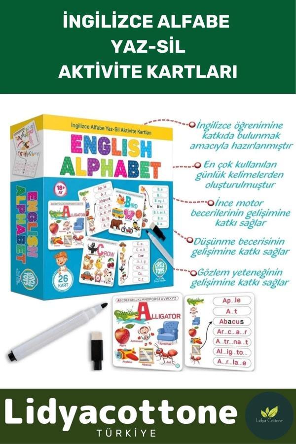 Zeka Geliştirici Eğitici El Göz Koordinasyonu İngilizce Öğreniyorum Alfabe Oyun Kartları - Image 1
