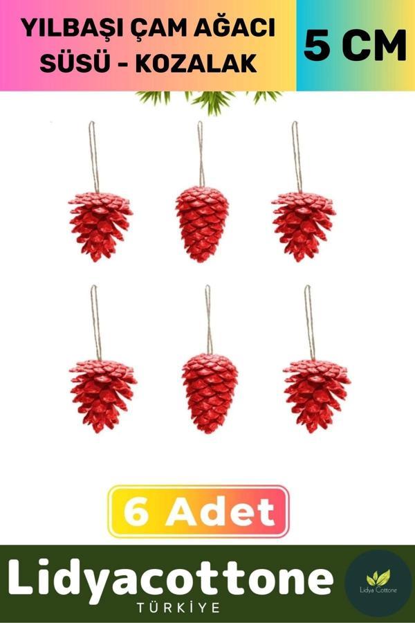 Noel Parti Dekoratif Yeni Yıl Eğlence Parti Kutlama Kış Yılbaşı Çam Ağacı Süsü Kozalak Altın 6'lı - Image 1