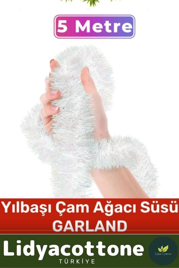 2025 Noel Yılbaşı Çam Ağacı Süsü Doğal Görünümlü Dekoratif Yeni Yıl Garland Büyük Boy 5 Metre - Image 1