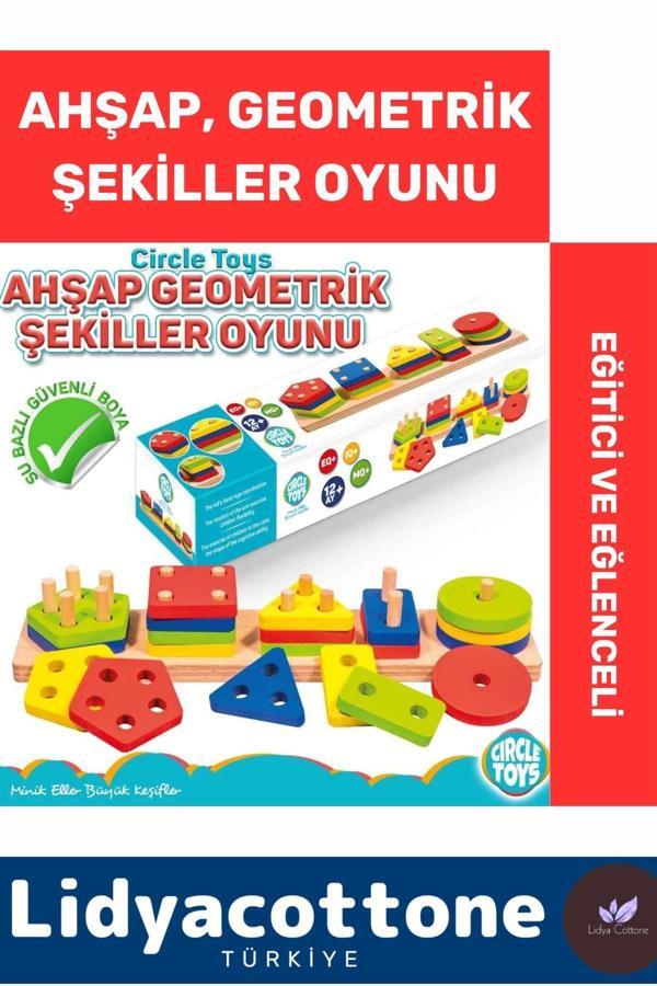 Premium Zeka Geliştirici Eğitici Kişisel Gelişim Çocuk Ahşap Geometrik Şekiller Oyunu Eğitici - Image 1