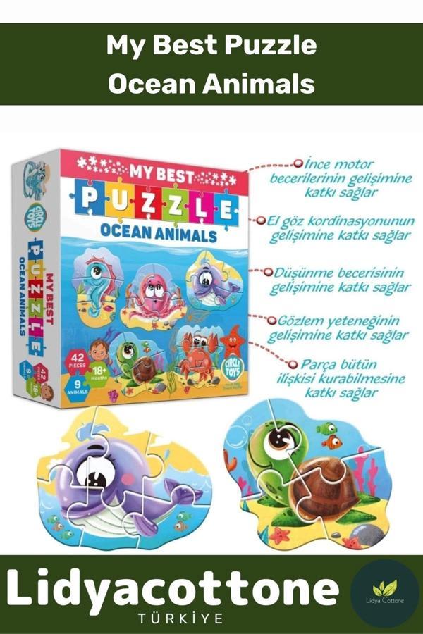 Premium Zeka Geliştirici Eğitici Çocuk El Göz Koordinasyonu My Best Puzzle Okyanus Hayvanları - Image 1