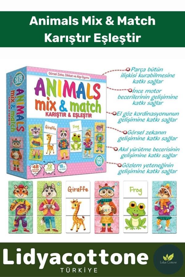 Premium Zeka Geliştirici Çocuk El Göz Koordinasyonu Animals Mix & Match Karıştır Eşleştir Eğlen - Image 1