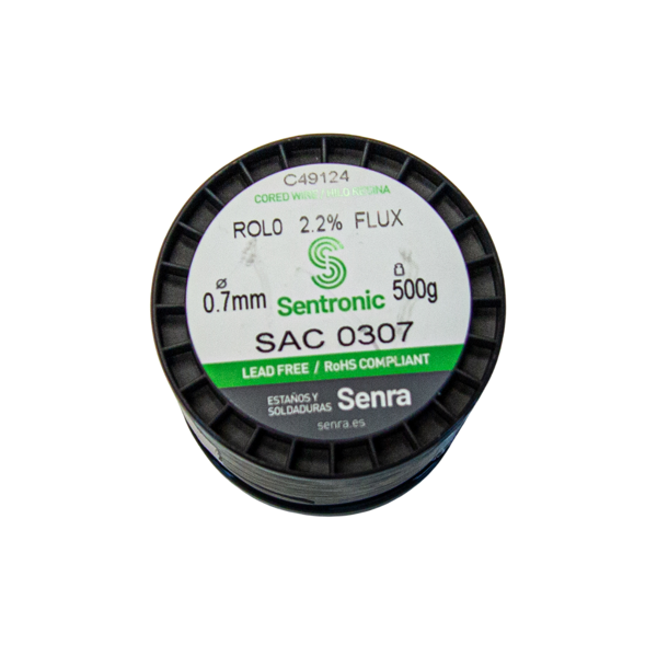 Sentronic SAC0307 Kurşunsuz Lehim Teli - 0.7mm, 500g, %2.2 Flux - Image 1