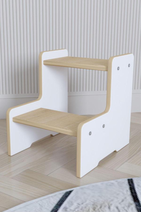Pofitto Çocuk Tabure , İki Basamaklı Montessori Tabure , 100 Kg Taşıma Garantili - Image 1