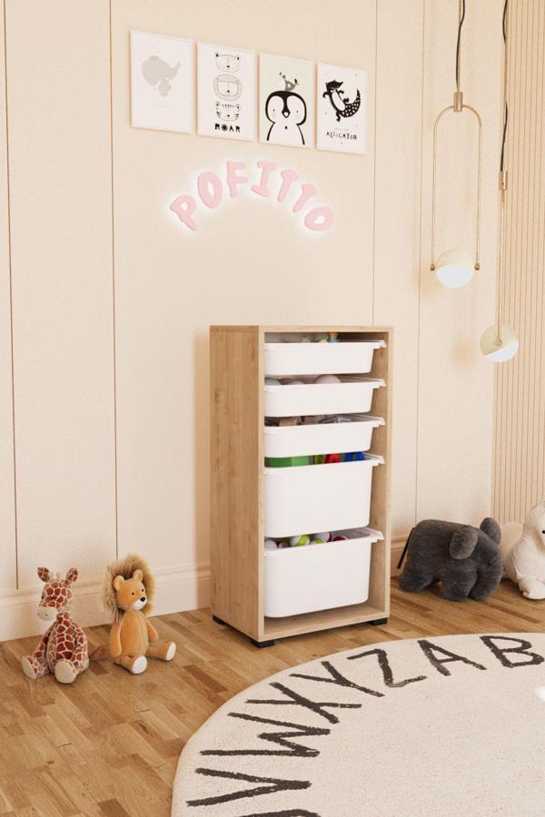 Pofitto 2 Derin 5 Sepetli Dolap Oyuncak Dolabı Çok Amaçlı Mutfak Kiler Banyo Dolabı - Image 1