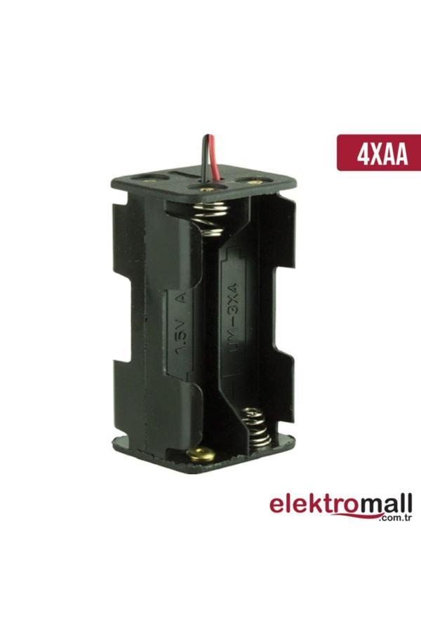 Elektromall 4'Lü Aa Boy Pil Yuvası - Pil Kutusu 2X2 Çift Taraflı - Image 1