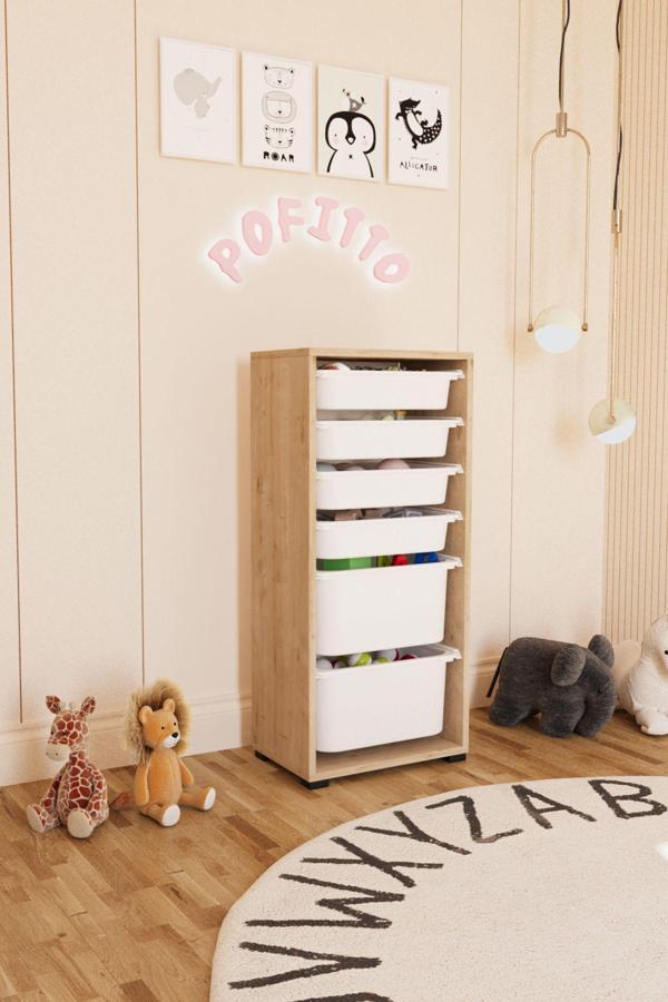 Pofitto 2 Derin 6 Sepetli Dolap Oyuncak Dolabı Çok Amaçlı Mutfak Kiler Banyo Dolabı Safir - Image 1