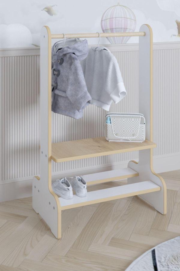 Pofitto Çocuk Odası Askılık Ve Ayakkabılık,Çocuk Odası Düzenleyici,Montessori Askılık,Montessori Ayakkabılık - Image 1