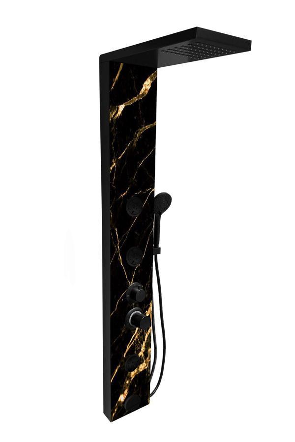 Yeni Tasarım Venüs Premium Mermer Desenli (Gold Detaylı)  Masajlı Duş Paneli - Image 1