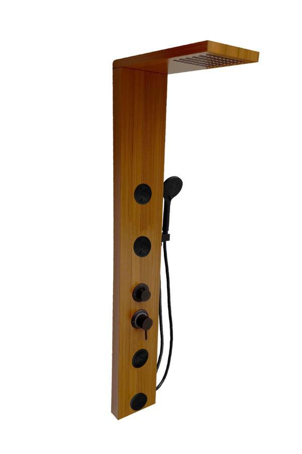 Venüs Teak Ağacı Premium Masajlı Duş Paneli - Dikey Jakuzi - Robot Duş - El Duşu - Lüx Duş - Image 1