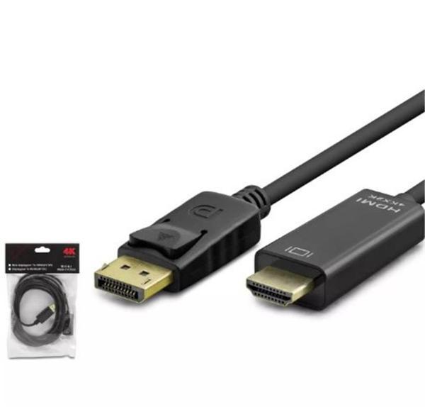 HADRON HDX7797 DISPLAY (M) TO HDMI (M) KABLO 4K 30HZ 3M SİYAH - Image 1