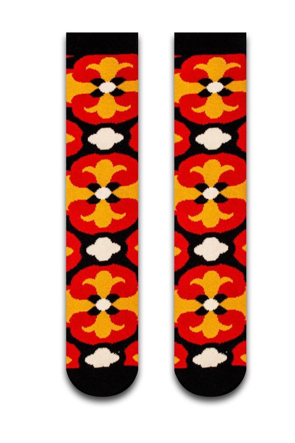 Kırmızı Retro  Renkli Erkek Çorap - Image 1
