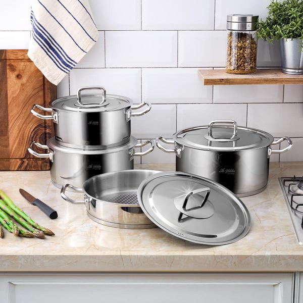 Aryıldız Vento Prestige Steel Kapak 8 Parça Tencere Seti - Image 1