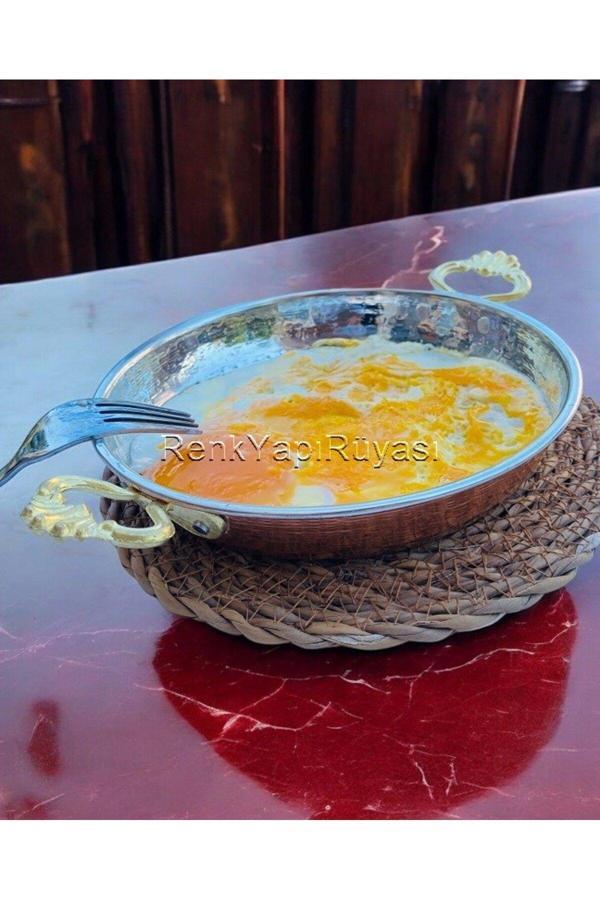 Renk Yapı Rüyası Yumurta Tavası, Sağlıklı Bakır Yumurta Pişirme Sahanı 22 Cm - Image 1