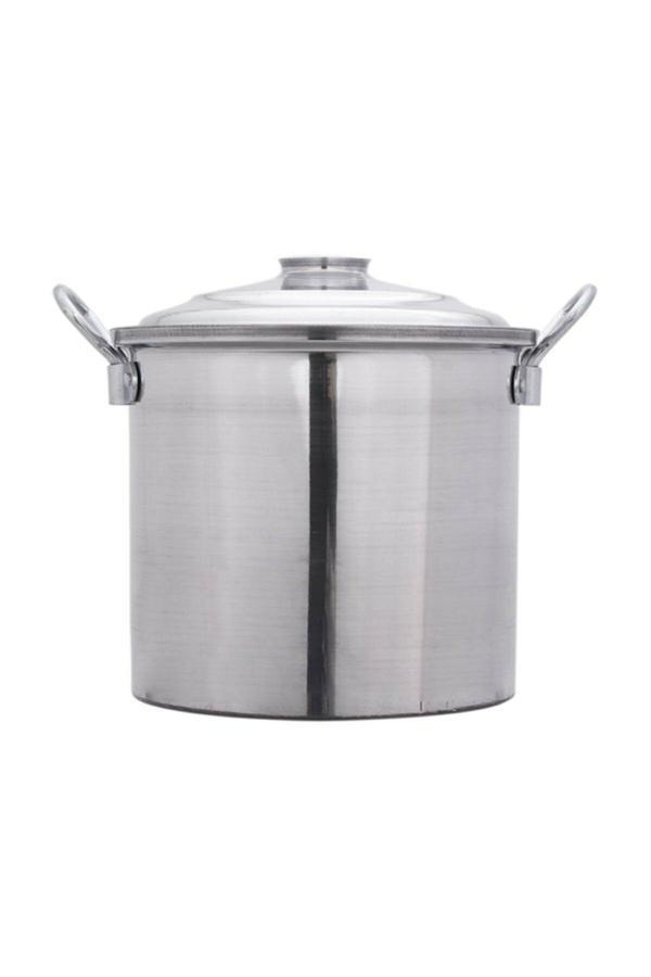 Renk Yapı Rüyası Alüminyum Kazan Soba Kazanı Çamaşır Kazanı (Çap: 30Cm) Krom Su Çorba Kazanı - Image 1