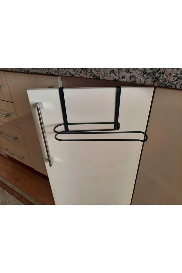 Bir Sürü Eşya Kağıt Havlu Askısı/ Akıllı Dolap Kapağı Kağıt Havluluk/ Dolap Içi Kağıt Havlu Askısı-Siyah - Image 1