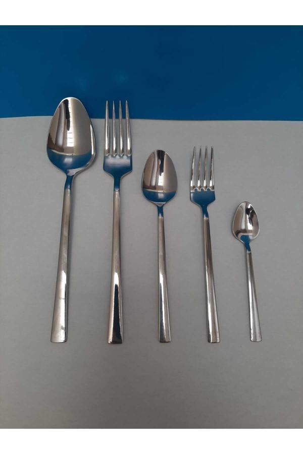 Bir Sürü Eşya Paslanmaz Çelik Çatal Kaşık Takımı, Kaliteli Uzun Ömürlü Çatal Kaşık Takımı (6*5=30 Parça) - Image 1