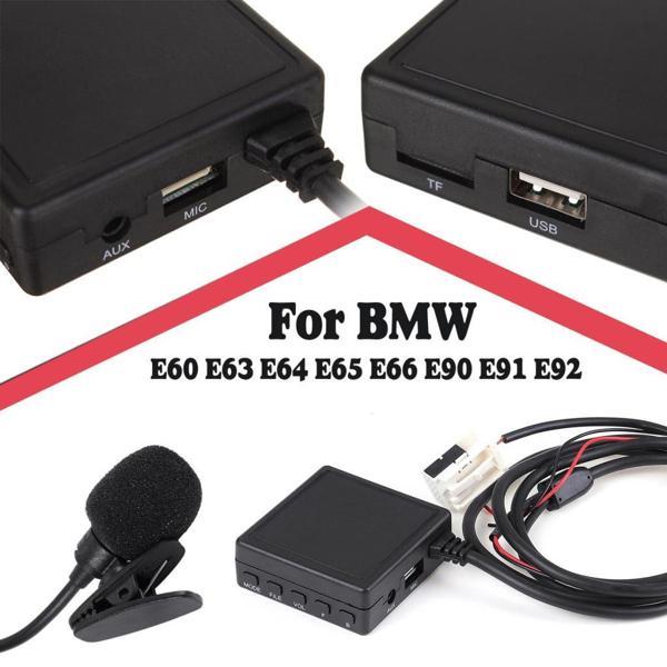 Bmw E60 E63 E65 E90 E91 E92 Bt 5.0 Mikrofonlu Aux Adaptörü Sku9  Usb Tf Kart Girişi - Image 1