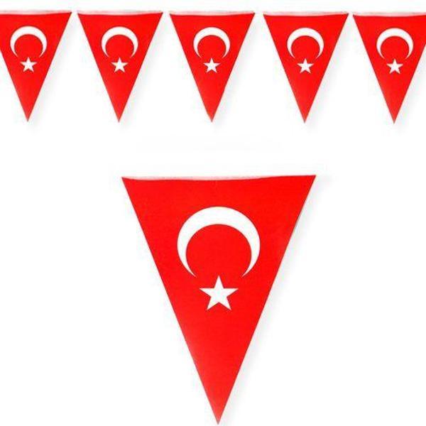 Türk Bayrağı Ay Yıldız Üçgen ipli Flama Bayrak-1 Adet - Image 1