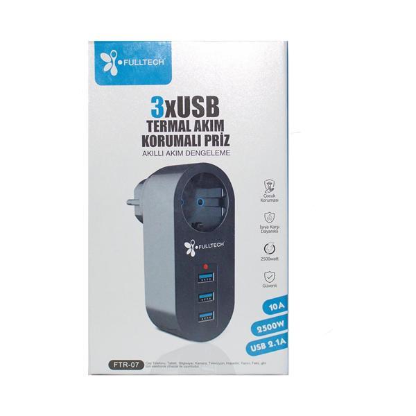 Akım Korumalı Tekli Priz - Akıllı Akım Dengeleme - 3xusb - Isıya Karşı Dayanıklı-Findit - Image 1