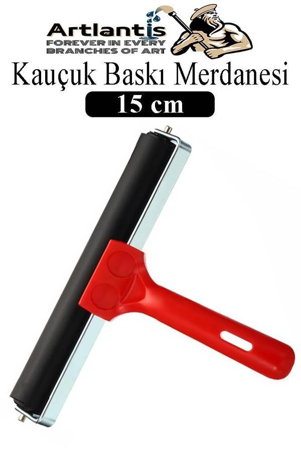 Kauçuk Baskı Merdanesi 15 cm Metal 1 Adet Plastik Linol Baskı Merdanesi Silindir Rulo Merdane Vinil Baskı Yapıştırma - Image 1