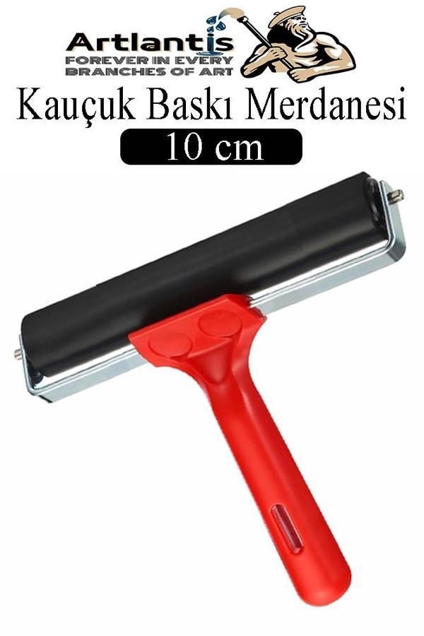 Kauçuk Baskı Merdanesi 10 cm Metal 1 Adet Plastik Linol Baskı Merdanesi Silindir Rulo Merdane Vinil Baskı Yapıştırma - Image 1
