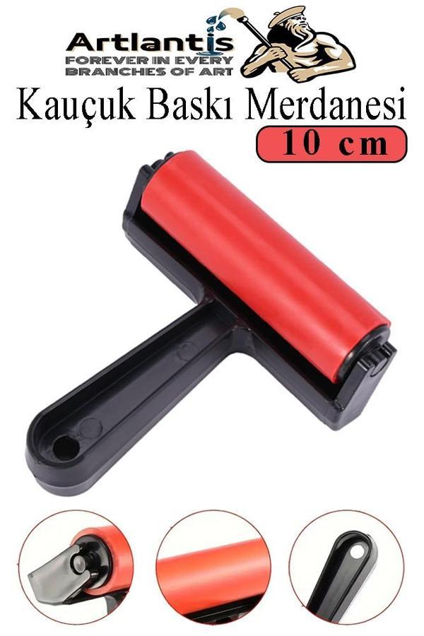 Kauçuk Baskı Merdanesi 10 cm 1 Adet Plastik Linol Baskı Merdanesi Silindir Rulo Merdane Vinil Baskı Yapıştırma - Image 1