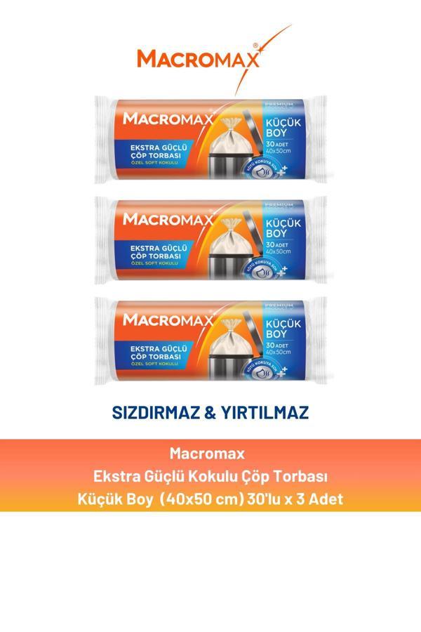 Macromax Ekstra Güçlü Çöp Torbası Küçük Boy 30'lu x 3 Adet - Image 1