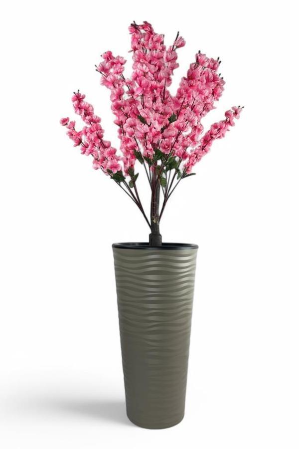 Yapay Ağaç Pembe Bahardalı Ağacı Dore Kumsal Vazoda 130cm Japon Kiraz Çiçeği - Image 1