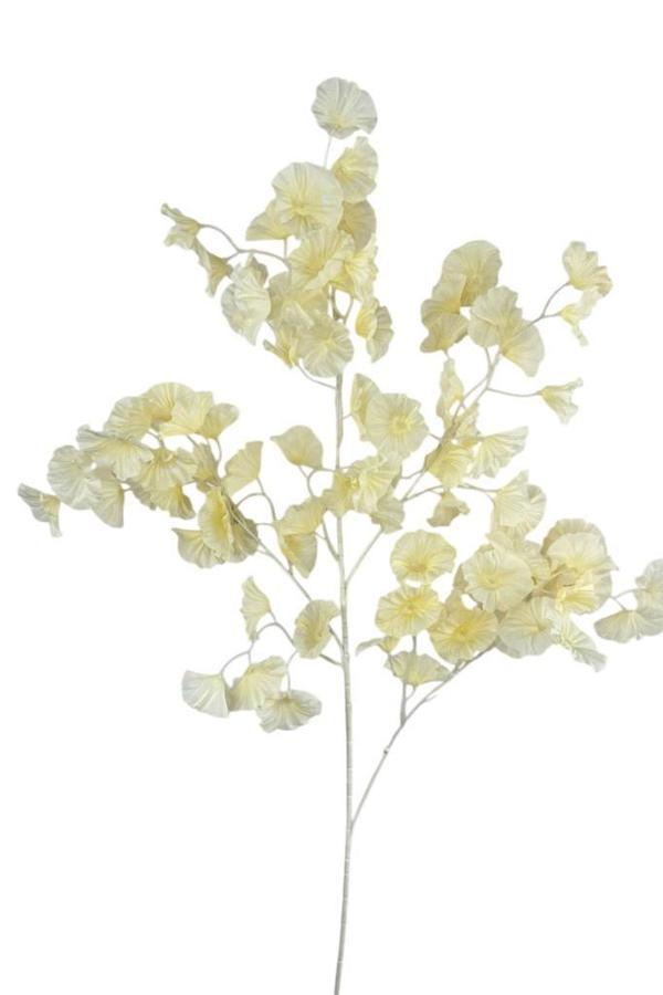 Yapay Çiçek Krem Zambak Tek Dal 90*35cm Kumaş Çiçek Uzun Dal - Image 1
