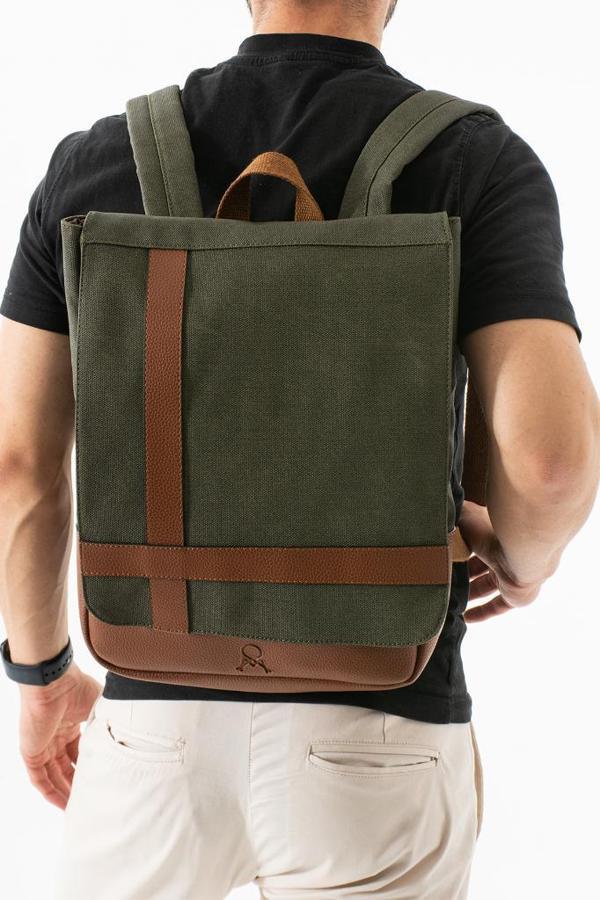 Erkek Sırt Çantası 35*22 Cm Kanvas Kumaş Laptop Bölmeli Business Sırt Çantası Okul Çantası Mega Bag - Image 1
