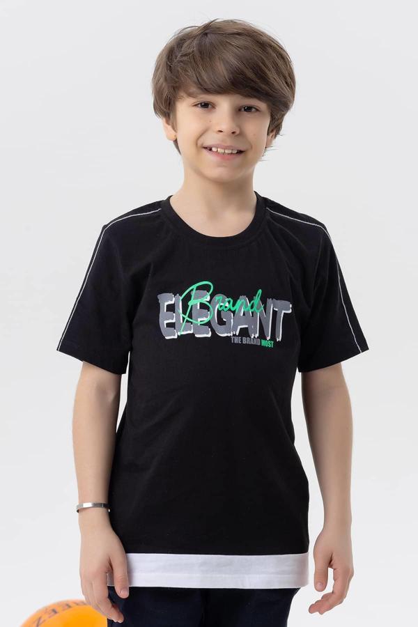Breeze Erkek Çocuk Tişört Yazı Baskılı 8-14 Yaş, Siyah - Image 1