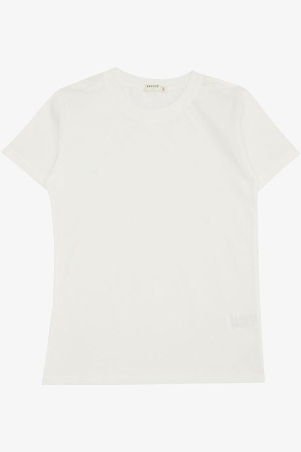 Breeze Erkek Çocuk Tişört Basic 4-8 Yaş, Ekru - Image 1