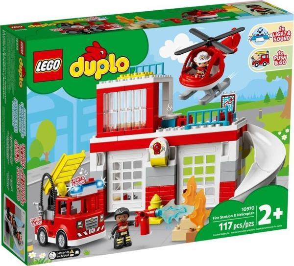 LEGO DUPLO İtfaiye Merkezi ve Helikopter 10970 +2 Yaş (117 Parça) - Image 1