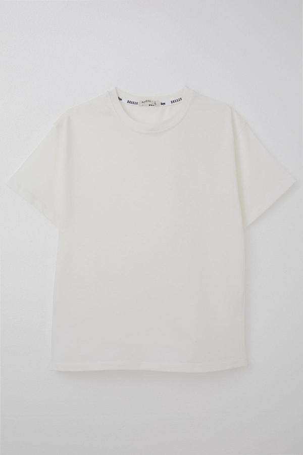 Breeze Erkek Çocuk Tişört Basic 4-14 Yaş, Ekru - Image 1
