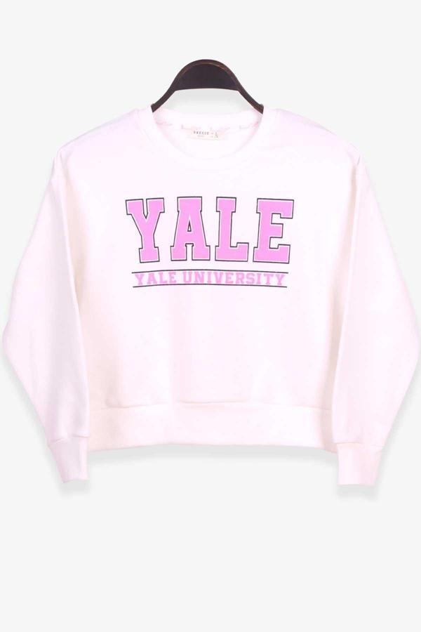 Breeze Kız Çocuk Sweatshirt Baskılı 8-14 Yaş, Ekru - Image 1