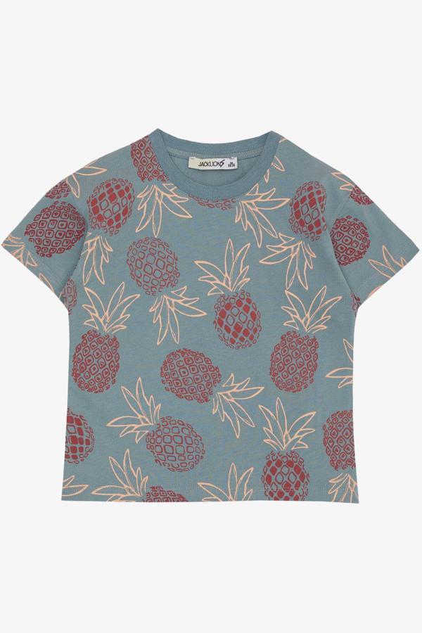 Jack Lions Erkek Çocuk Tişört Ananas Desenli 1.5-5 Yaş, İndigo - Image 1