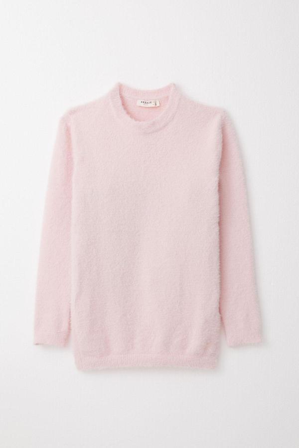 Breeze Kız Çocuk Triko Kazak Basic 8-14 Yaş, Pembe - Image 1